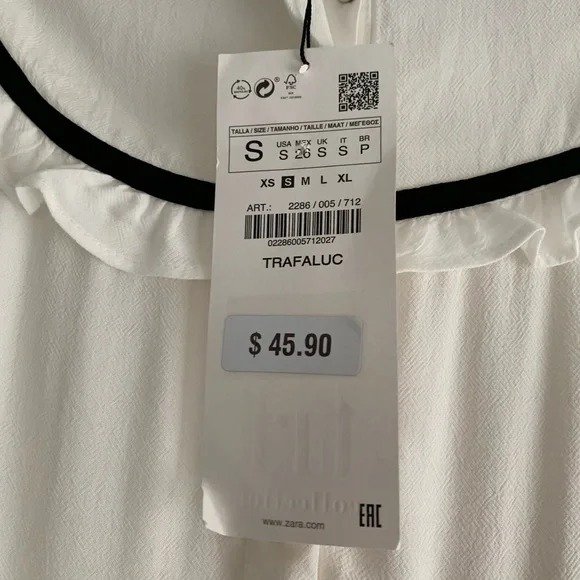 ZARA Trafaluc • NWT Peasant Blouse - Picture 3 of 6